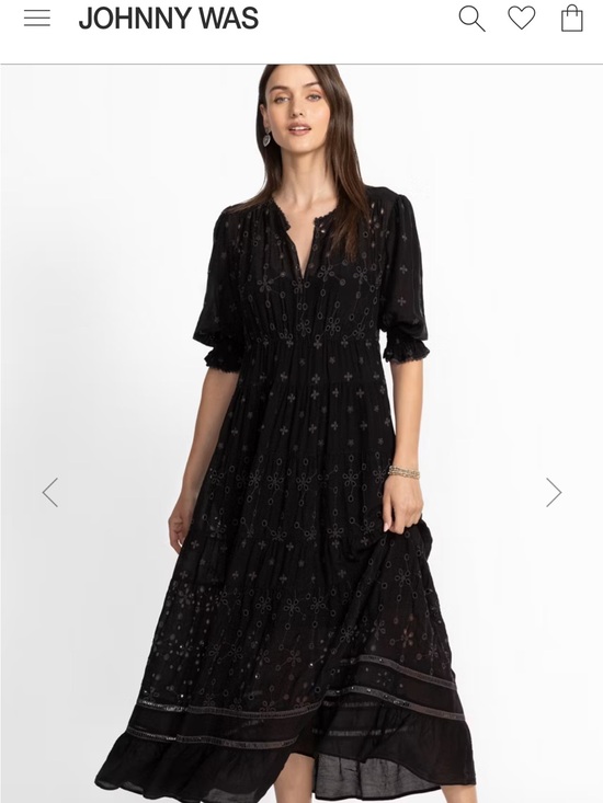 Johnny Was Dresses & Skirts - Johnny Was New With Tags Black Embroidered Maxi Daphne Eyelet Dress Medium